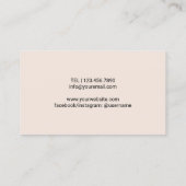 Gebak Chef Elegant Blush Roze Zoete Taart Bakkerij Visitekaartje (Achterkant)