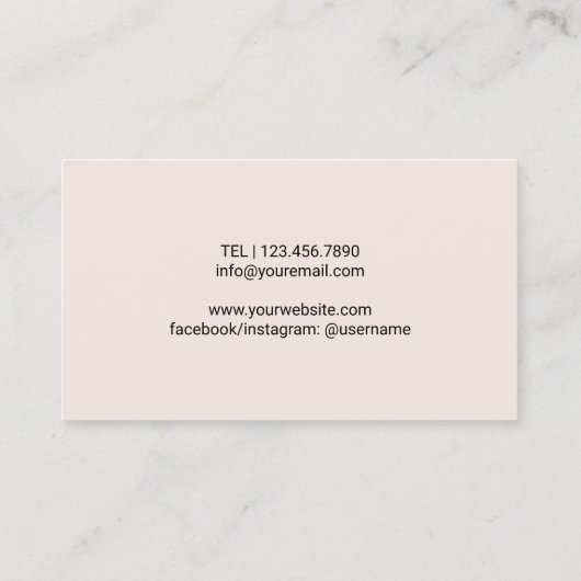 Gebak Chef Elegant Blush Roze Zoete Taart Bakkerij Visitekaartje (Achterkant)