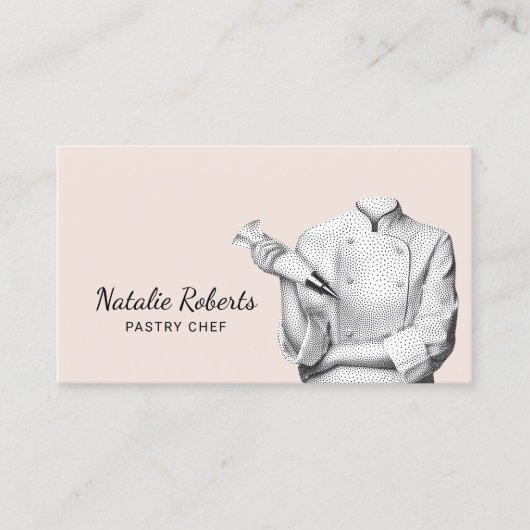 Gebak Chef Elegant Blush Roze Zoete Taart Bakkerij Visitekaartje (Voorkant)