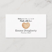Gebak Chef Heart Biscuit Modern Rustieke Waterverf Visitekaartje (Voorkant)