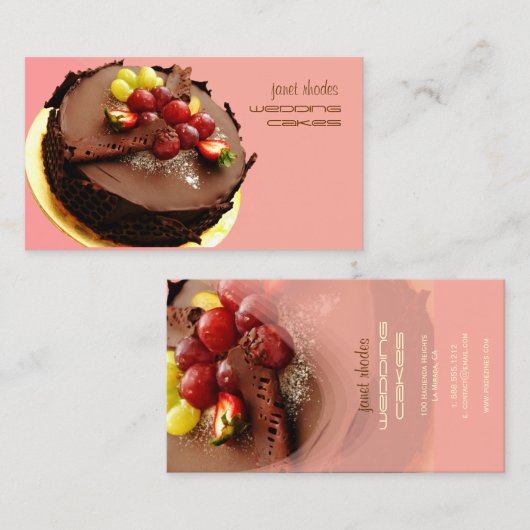 Gebak chef-kok, bakkers visitekaartjes (Voorkant / Achterkant)