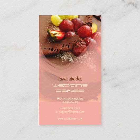 Gebak chef-kok, bakkers visitekaartjes (Achterkant)