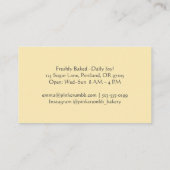 Gebak Chef Lemon Cupcake Waterverf Elegant Visitekaartje (Achterkant)