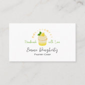 Gebak Chef Lemon Cupcake Waterverf Elegant Visitekaartje (Voorkant)
