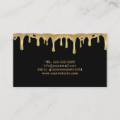 Gebak Chef Modern Goud Drips Whisk Logo Bakkerij Visitekaartje