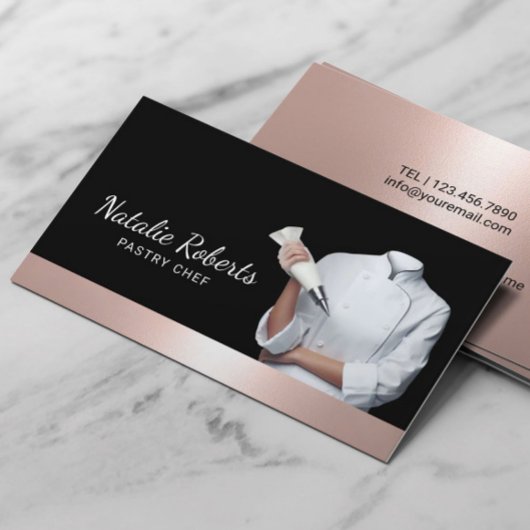 Gebak Chef Modern Roos Gold Border Cake Bakkerij Visitekaartje