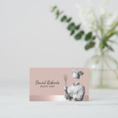 Gebak Chef Modern Roos Gouden Bakkerij Visitekaartje (Staand voorkant)