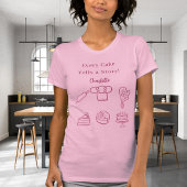 Gebak chef roze script slogan keukengerei t-shirt