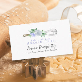 Gebak Chef Whisk Bakken Utensil Paarse Bloemen Visitekaartje