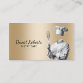 Gebak Chef & Whisk Moderne Gouden Bakkerij Visitekaartje (Voorkant)