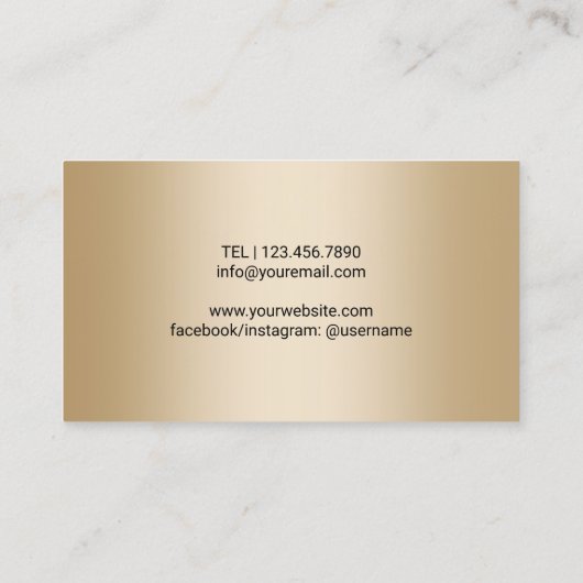 Gebak Chef & Whisk Moderne Gouden Drips Cake Bakke Visitekaartje (Achterkant)