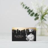 Gebak Chef & Whisk Moderne Gouden Drips Cake Bakke Visitekaartje (Staand voorkant)