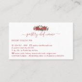 Gebak Chef Zelfgemaakte Bakkerij Bourgogne Bloemen Visitekaartje (Achterkant)