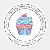 Gebak Cupcake Bedankt Sticker (Voorkant)