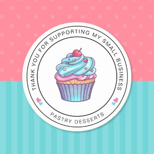 Gebak Cupcake Bedankt Sticker