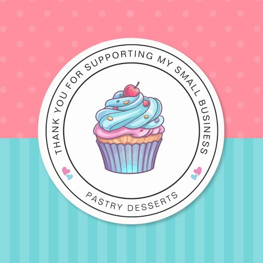 Gebak Cupcake Bedankt Sticker