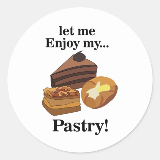 Gebak Dessert Pastries Baker Ronde Sticker (Voorkant)