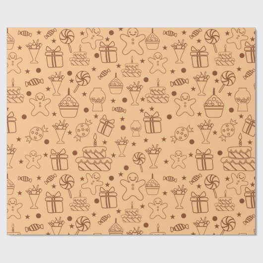 gebak-droogpatroon cadeaupapier (Vlak)