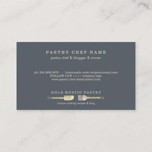 Gebak Eucalyptus leaf lepel spatel marine rustiek Visitekaartje (Achterkant)