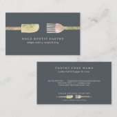 Gebak Eucalyptus leaf lepel spatel marine rustiek Visitekaartje (Voorkant / Achterkant)