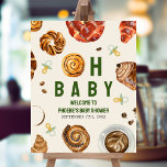 Gebak & Fopspenen Neutraal Baby shower Welkom Poster<br><div class="desc">"Gebak en fopspenen" herfst baby shower thema met illustratie van kaneelbroodje opgenomen in "OH BABY" tekst met illustraties van koffie,  gebak en fopspenen.</div>