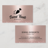 gebak Logo Cupcake bakkerij Roos Gold Visitekaartje (Voorkant / Achterkant)