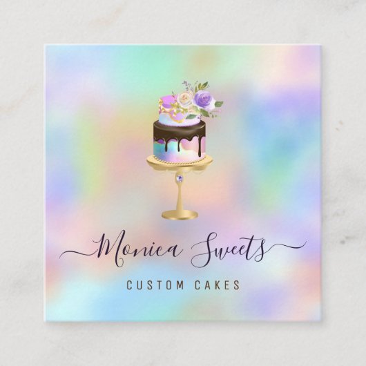 gebak logo, kleurrijk  vierkante visitekaartje (Voorkant)