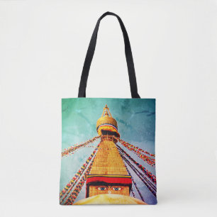  gebak met de ogen van Boeddha, Stupa, Nepal Tote Bag