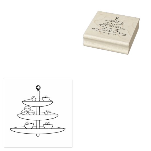 Gebak Schotel met Bakkerij Rubber Stamp Rubberstempel (Gestempeld)