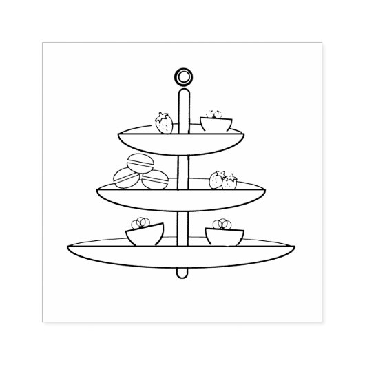 Gebak Schotel met Bakkerij Rubber Stamp Rubberstempel (Afrduk)