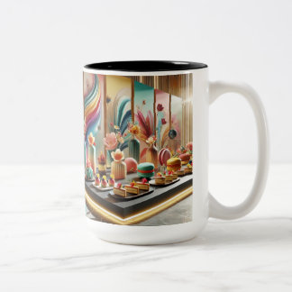 gebak tweekleurige koffiemok