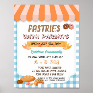 Gebak voor Ouders flyer poster sjabloon