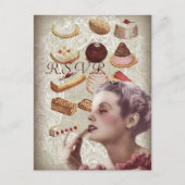 gebak vrijgezellenfeest theefeest uitnodiging briefkaart (Voorkant)