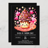 Gebak Waterverf Delight Muffin Meisje Verjaardag Kaart (Voorkant / Achterkant)