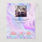 Gebak winkel bakkerij holografische cupcakes logo  flyer (Achterkant)