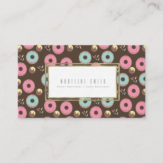 Gebakjes bakker Donut Cake Decorateur Visitekaartje (Voorkant)