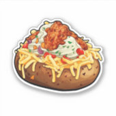 Gebakken aardappel met veel toppings sticker (Voorkant)