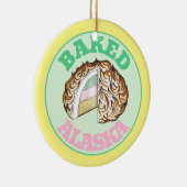 Gebakken Bombe Alaska Ice Cream Cake Dessert Voeds Keramisch Ornament (Rechts)