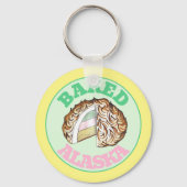 Gebakken Bombe Alaska Ice Cream Cake Dessert Voeds Sleutelhanger (Voorkant)