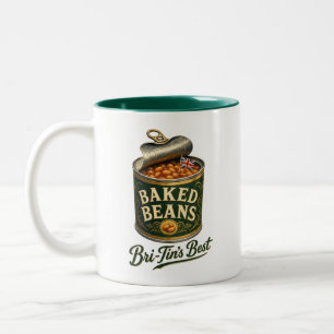 Gebakken Bonen Bri-Tins Beste Vintage Blik Tweekleurige Koffiemok