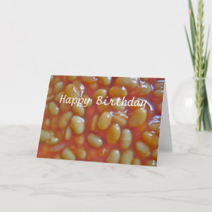 Gebakken bonen Happy Birthday Kaart