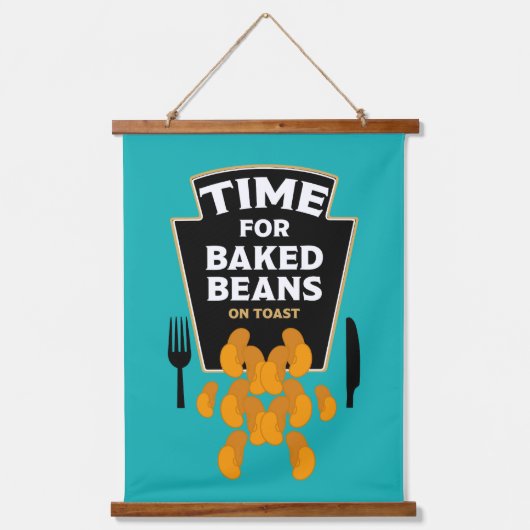 Gebakken bonen op toast hangend wandkleed (Voorkant)