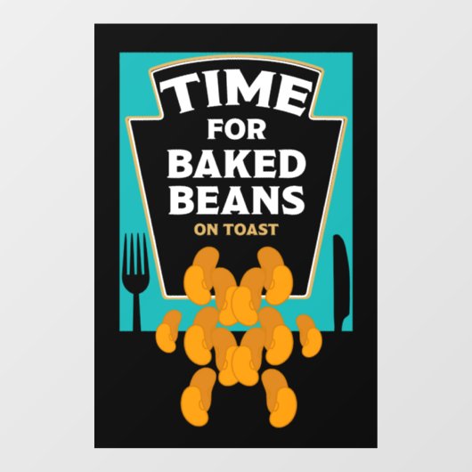 Gebakken bonen op toast raamsticker (Vel)