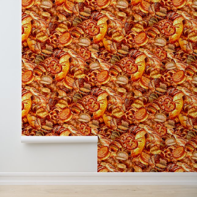 gebakken broodpatroon behang (Applicatie)