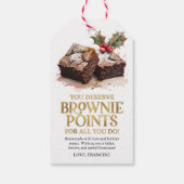 Gebakken Brownies Kerst Holiday Smaakvolle Traktat Cadeaulabel (Achterkant)