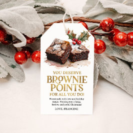 Gebakken Brownies Kerstvakantie Zoete Traktatie Cadeaulabel