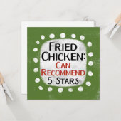 Gebakken Chicken Review 5 sterren Wenskaart Kaart (Voorkant / Achterkant in situ)
