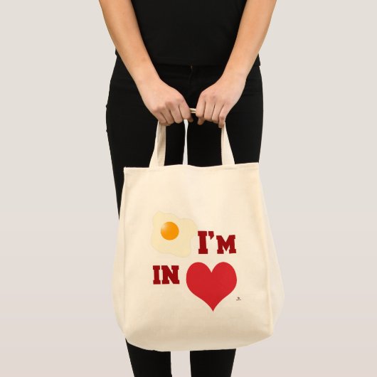Gebakken ei Ik ben verliefd Fun Heart Epic Logo Tote Bag (Voorkant (product))