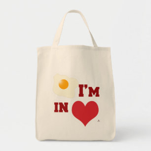 Gebakken ei Ik ben verliefd Fun Heart Epic Logo Tote Bag
