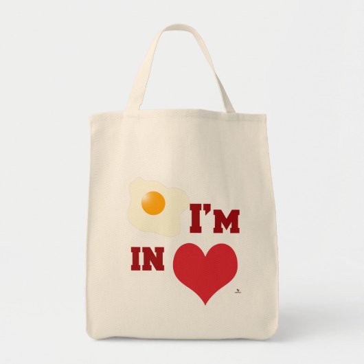 Gebakken ei Ik ben verliefd Fun Heart Epic Logo Tote Bag (Voorkant)
